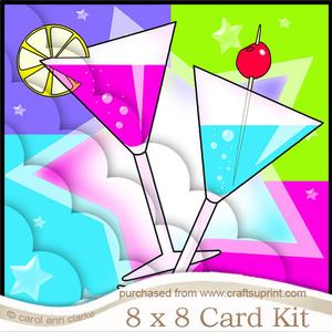 8 x 8 Let's Celebrate Cocktails Kit with Scalloped Corners