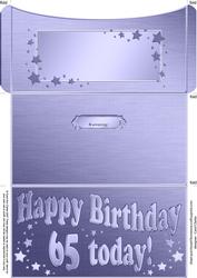 65th Birthday Metallic Age Money or Gift Wallet and Card