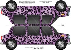 Large Dl Leopardskin Stretch Limo Shaped Card