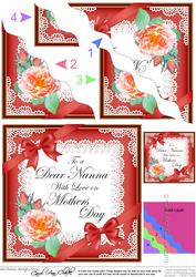 Nanna Mothers Day Rose and Lace Wavy Corner Side Stacker