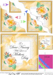 Nanny Mothers Day Rose and Lace Wavy Corner Side Stacker