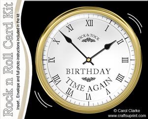 Birthday Clock Rock N Roll Kit with Envelope and Insert