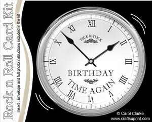 Birthday Clock Rock N Roll Kit with Envelope and Insert