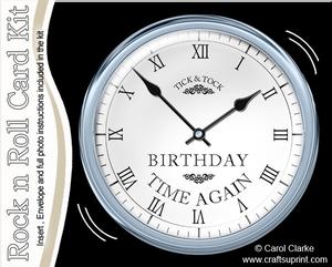 Birthday Clock Rock N Roll Kit with Envelope and Insert