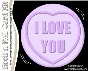 I Love You Sweet Heart Rock N Roll Kit, Envelope and Insert