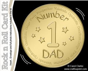 Number 1 Dad Medal Rock N Roll Kit with Envelope and Insert