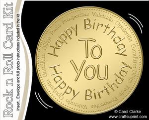 Happy Birthday Medal Rock & Roll Kit with Envelope and Inser