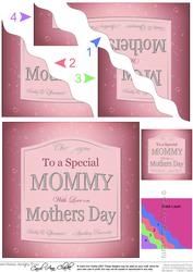 Mommy Mothers Day Pink Champers Label Wavy Corner