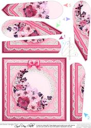 Spring Flowers Quick Card with Fan Pyramage Topper