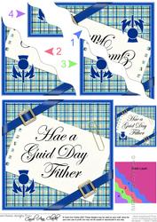 Scottish Tartan Good Day Father Wavy Corner