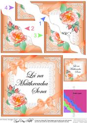 Irish Gaelic Mothers Day Rose N Lace Wavy Corner