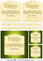 Anniversary Champagne Label with 3D Decoupage