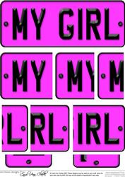 My Girl Novelty Number Plate with Side Stacker