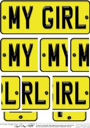My Girl Novelty Number Plate with Side Stacker