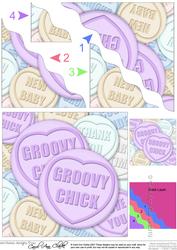 Groovy Chick Sweet Heart Wavy Corner Side Stacker Topper