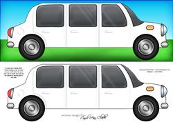 Large Dl Stretch Limo Quick Card with 3D Decoupage