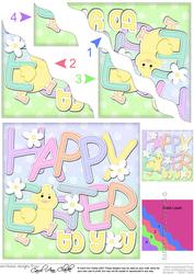 Happy Easter to You Easter Chick Felties Wavy Corner