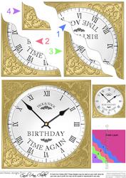 Birthday Clock Wavy Corner Side Stacker Topper