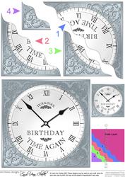 Birthday Clock Wavy Corner Side Stacker Topper