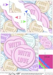 With Love Sweet Heart Wavy Corner Side Stacker Topper