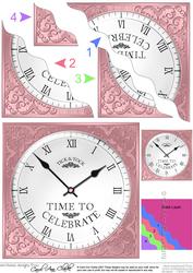 Time to Celebrate Clock Wavy Corner Side Stacker Topper