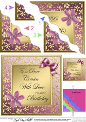 Floral Elegance Birthday Cousin Wavy Corner Stacker