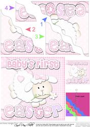 Baby Girl's First Easter Lamb Felties Wavy Corner