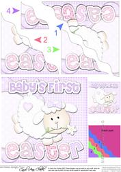 Baby Girl's First Easter Lamb Felties Wavy Corner