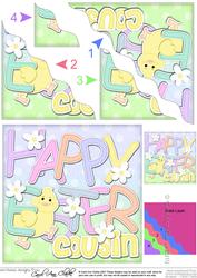 Happy Easter Cousin Easter Chick Felties Wavy Corner