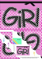 A5 Polka Dot Girl Scallop Corner Side Stacker Topper