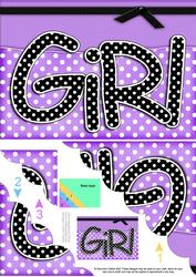 A5 Polka Dot Girl Scallop Corner Side Stacker Topper