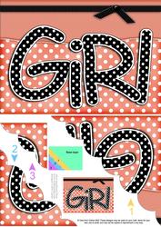 A5 Polka Dot Girl Scallop Corner Side Stacker Topper