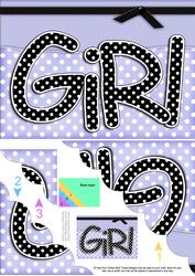 A5 Polka Dot Girl Scallop Corner Side Stacker Topper