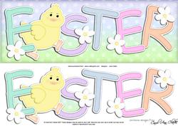 Large Dl Easter Chick Felties Quick Card with 3D Decoupage