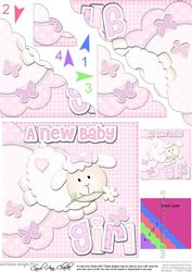 A New Baby Girl Lamb Felties Scallop Corner