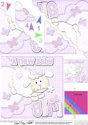 A New Baby Girl Lamb Felties Scallop Corner