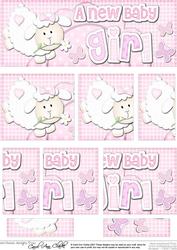 Dl a New Baby Girl Lamb Felties Side Stacker Topper