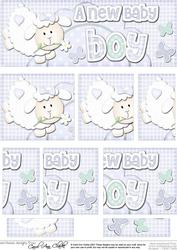 Dl a New Baby Boy Lamb Felties Side Stacker Topper