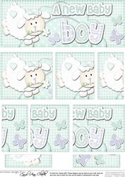 Dl a New Baby Boy Lamb Felties Side Stacker Topper
