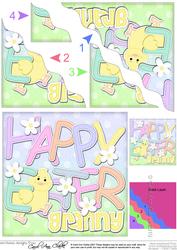 Happy Easter Granny Easter Chick Felties Wavy Corner