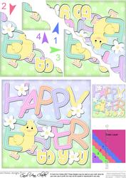 Happy Easter to You Easter Chick Felties Scallop Corner