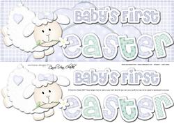 Large Dl Baby's First Easter Lamb Felties Side Stacker