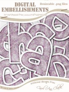 Small Blossom Felties Lowercase Alpha Digital Embellishment