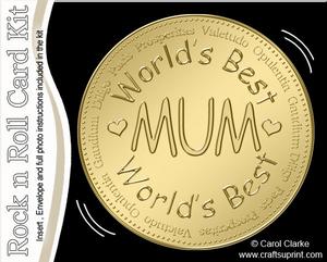 Worlds Best Mum Medal Rock N Roll Kit, Envelope and Insert