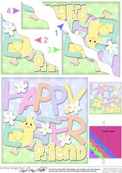 Happy Easter Friend Easter Chick Felties Wavy Corner