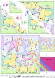 Happy Easter Father Easter Chick Felties Wavy Corner