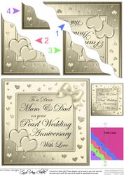 Mum and Dad Pearl Wedding Anniversary Wavy Corner
