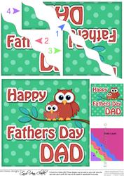 Owl Felties Dad Fathers Day Wavy Corner Side Topper