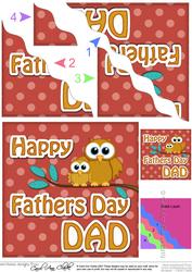 Owl Felties Dad Fathers Day Wavy Corner Side Topper