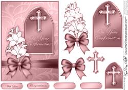 5 x 7 Confirmation Metallic Greeting with 3D Decoupage